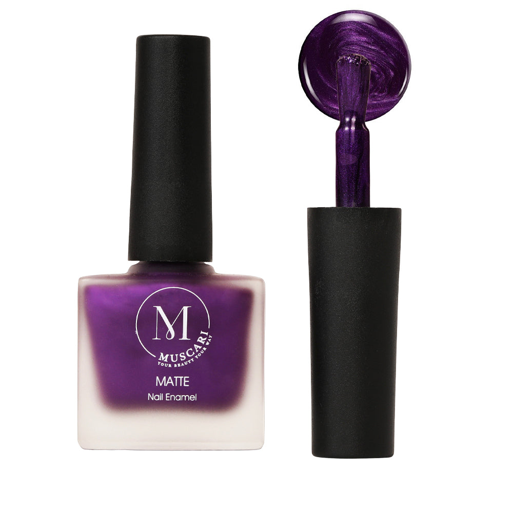 Muscari Premium Nail Paint and Polish for All | Matte Finish, Quick-Dry & Chip Resistant | Gel Nail Paint |10 ML (Indigo Infusion Pout)