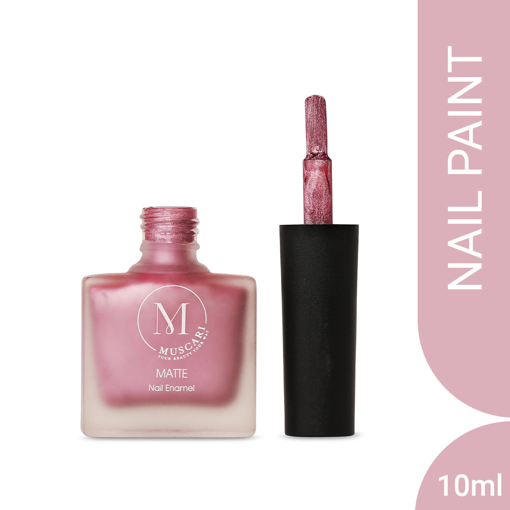 Muscari Premium Nail Paint and Polish for All | Matte Finish, Quick-Dry & Chip Resistant | Gel Nail Paint |10 ML (Mulberry Mist)