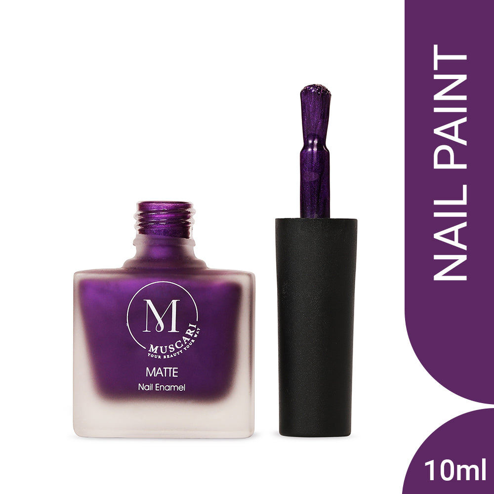 Muscari Premium Nail Paint and Polish for All | Matte Finish, Quick-Dry & Chip Resistant | Gel Nail Paint |10 ML (Indigo Infusion Pout)