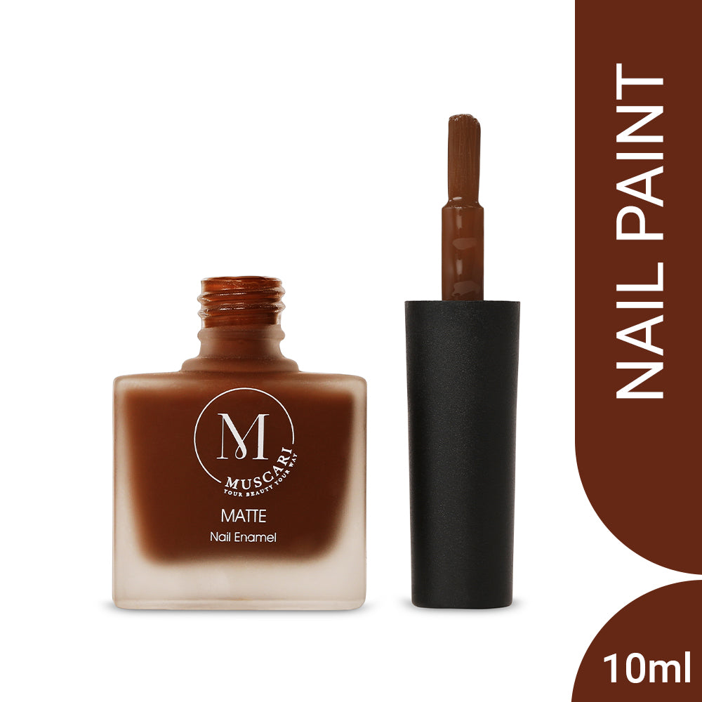 Muscari Premium Nail Paint and Polish for All | Matte Finish, Quick-Dry & Chip Resistant | Gel Nail Paint |10 Ml (Espresso Chic)