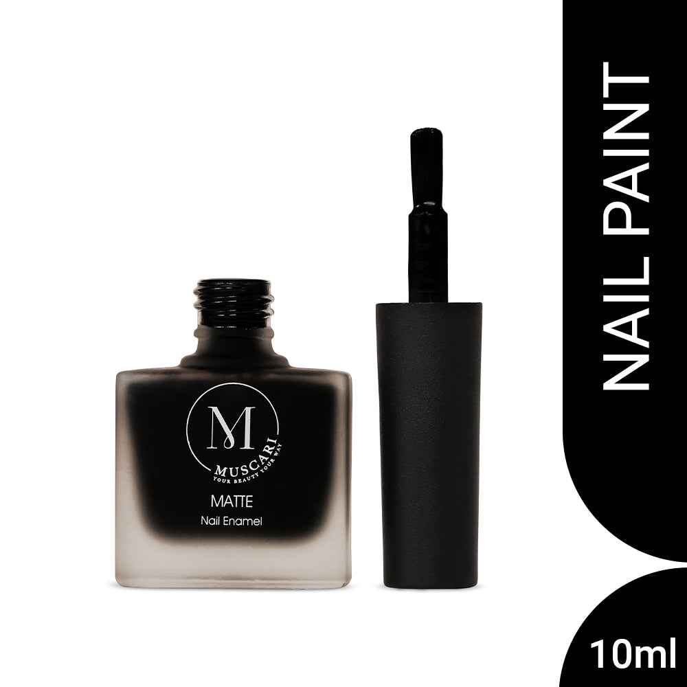 Muscari Premium Nail Paint and Polish for All | Matte Finish, Quick-Dry & Chip Resistant | Gel Nail Paint |10 ML (Carbon Cozy)