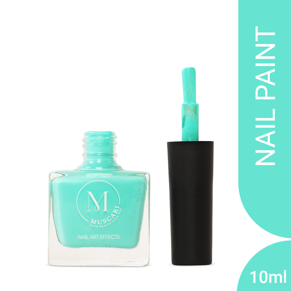 Muscari Premium Nail Paint and Polish for All | Nail Art Effect, Quick-Dry & Chip Resistant | Gel Nail Paint |10 ML (Aqua Bliss)