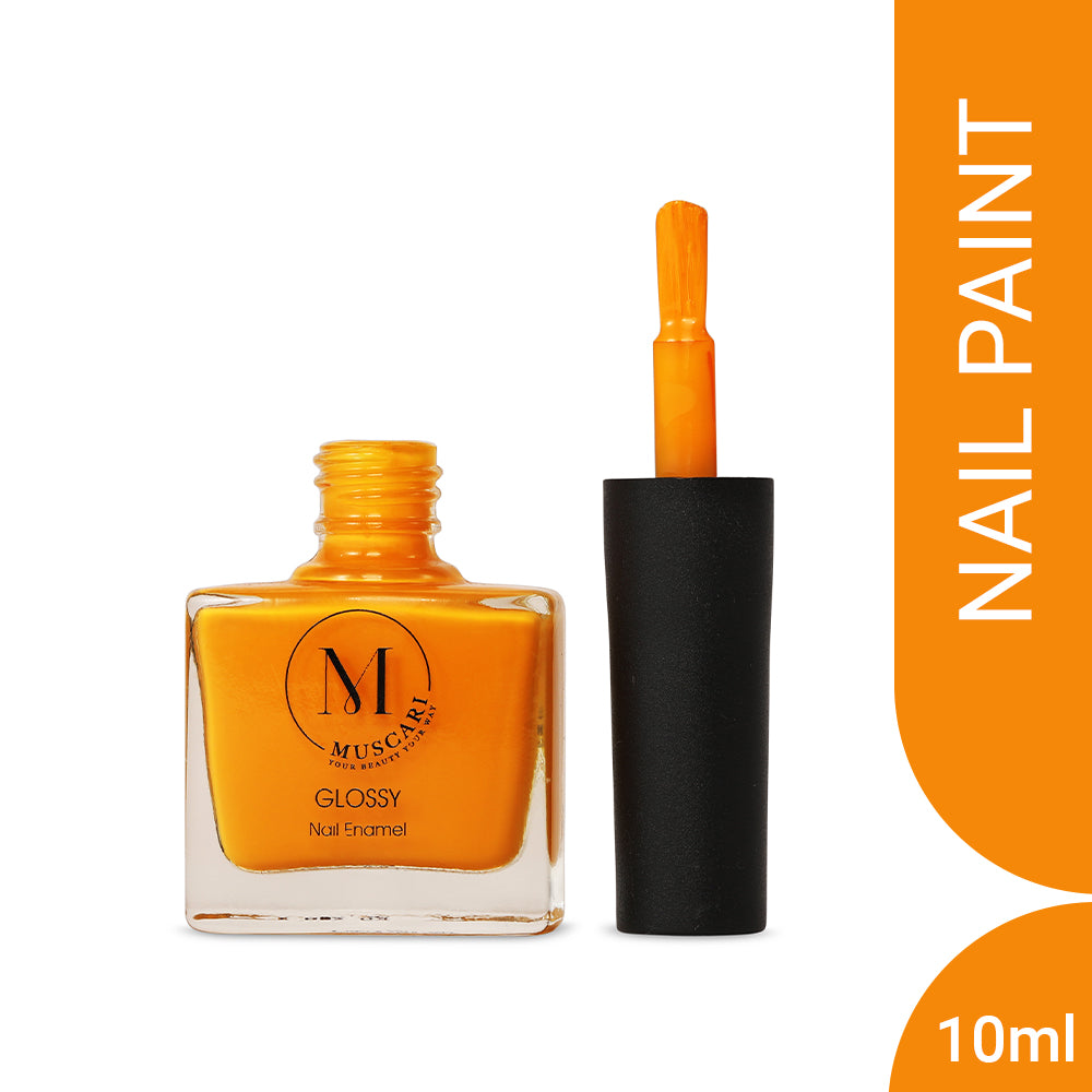 Muscari Premium Nail Paint and Polish for All | Glossy, Quick-Dry & Chip Resistant | Gel Nail Paint |10 ML (Marigold Magic)