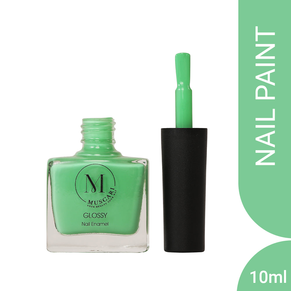 Muscari Premium Nail Paint and Polish for All | Glossy, Quick-Dry & Chip Resistant | Gel Nail Paint |10 ML (Minty Fresh)