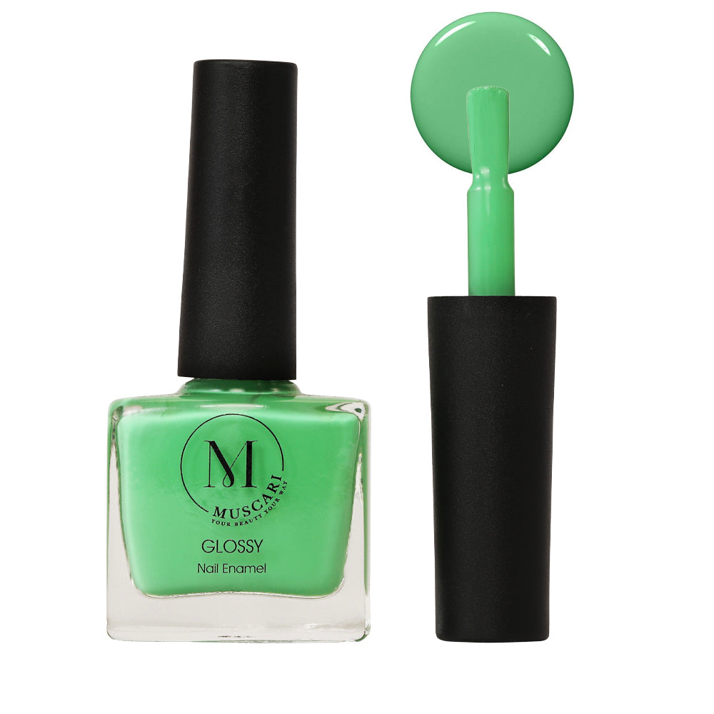 Muscari Premium Nail Paint and Polish for All | Glossy, Quick-Dry & Chip Resistant | Gel Nail Paint |10 ML (Minty Fresh)