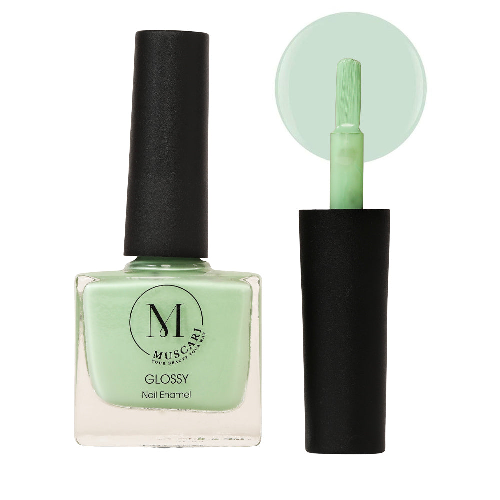 Muscari Premium Nail Paint and Polish for All | Glossy, Quick-Dry & Chip Resistant | Gel Nail Paint |10 ML (Aqua Mint)