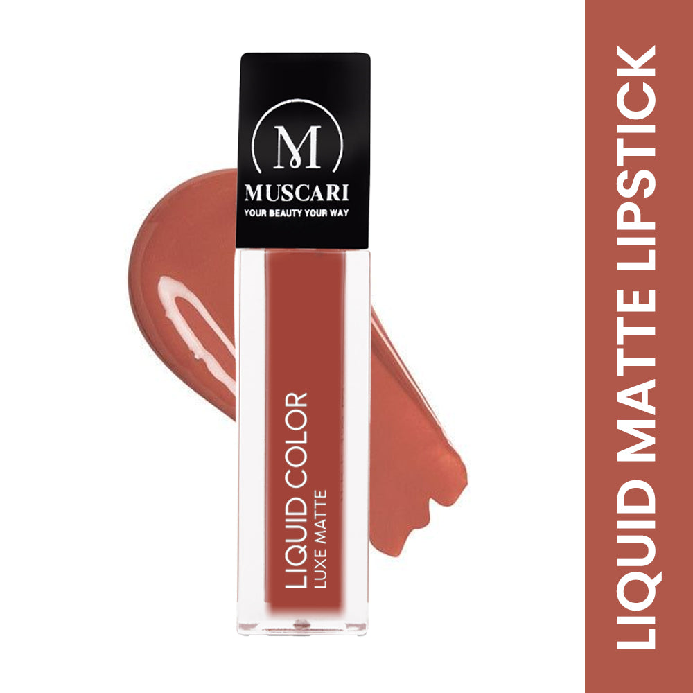 Muscari Premium Liquid Lipstick for all | Matte Finish, Light Weight & Long-Wear || (Nude Nectar-LL09)