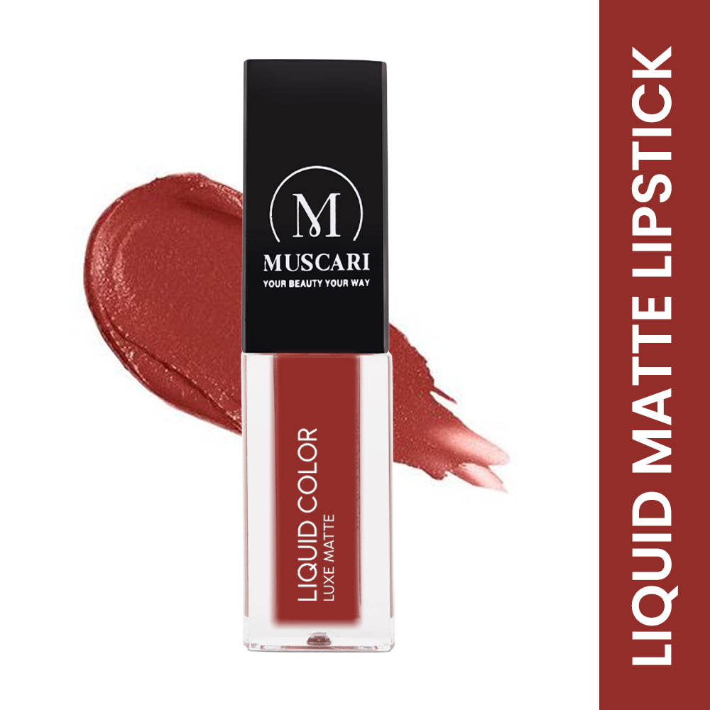 Muscari Premium Liquid Lipstick for all | Matte Finish, Light Weight & Long-Wear || (Maple Mist-LL08)